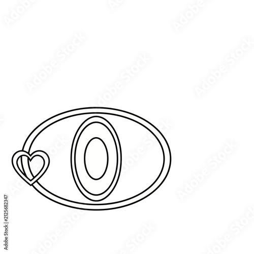 Abstract Eye Shape with Heart Outline