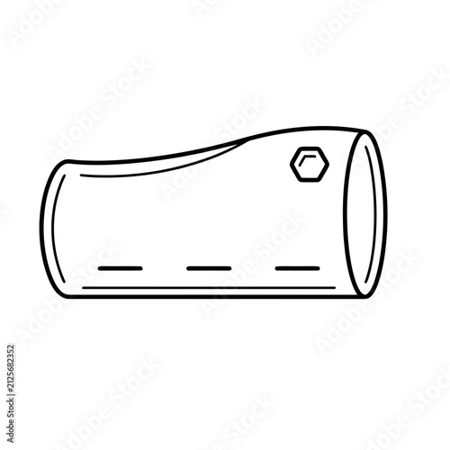 Abstract cylindrical shape with hexagonal detail