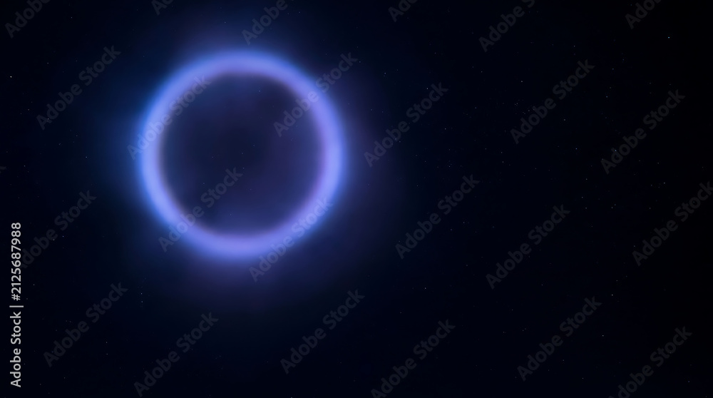 Fototapeta premium A luminous glowing circular halo floating in the deep reaches of outer space captured as a digital art illustration