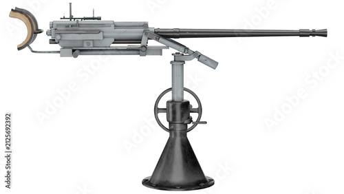 Принти на полотні 3d rendering military weapon displayed on a stand
