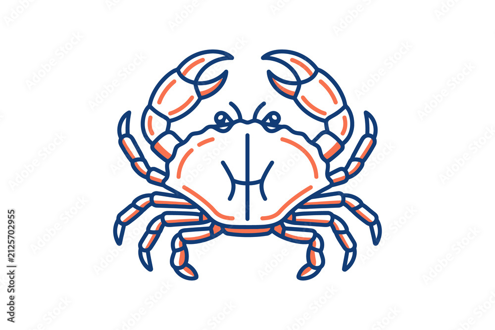 Fototapeta premium Cancer Zodiac Crab Vector Illustration