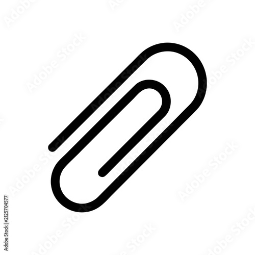 Minimalist Line Paper Clip Office Stationery Attachment Icon