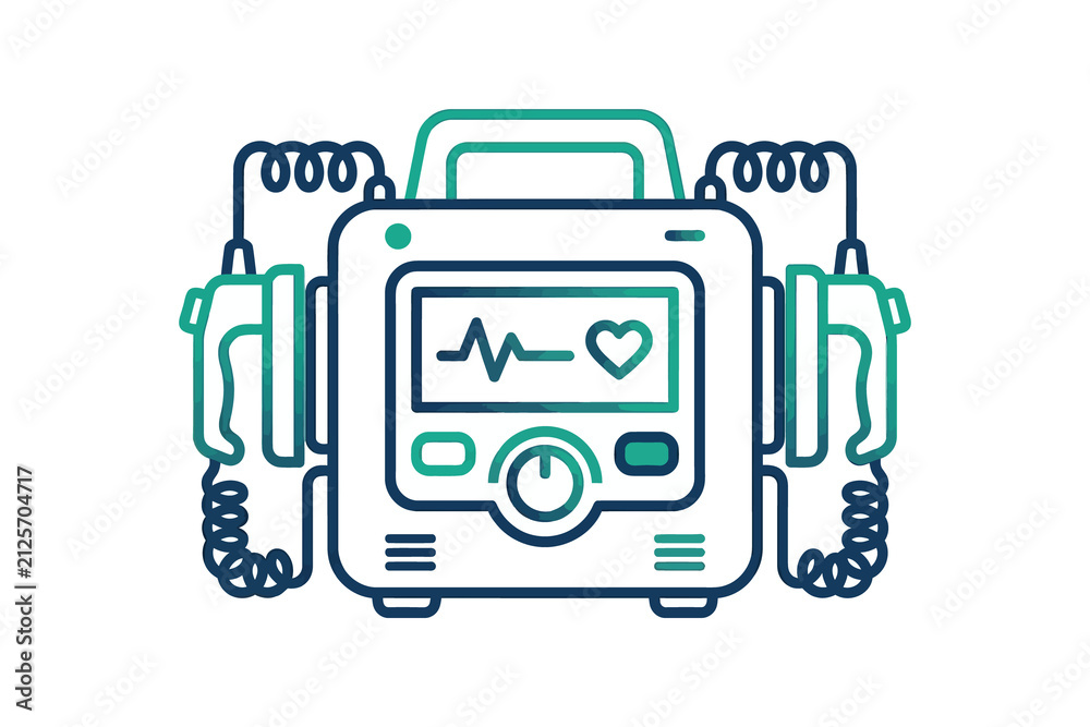 Fototapeta premium Automated External Defibrillator Vector Illustration