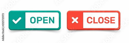 Open and close toggle buttons with check and cross icons