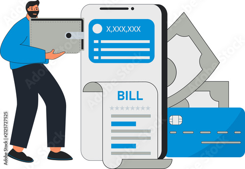 Digital payment, financial security, recurring billing, data protection, internet safety, household budget management. Person