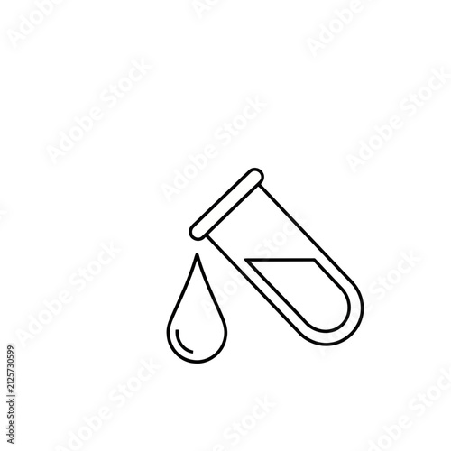 Test tube with liquid drop