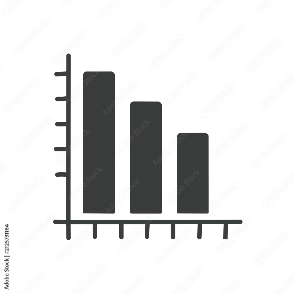 Obraz premium 2d bar graph, black and white for ui use 