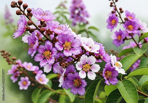 Vibrant purple blooms unfurl, bathed in soft light, a gentle moment of nature's art.