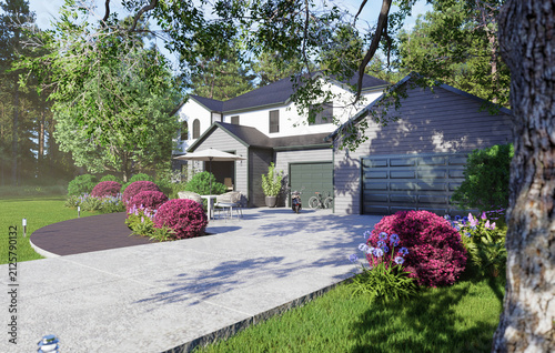 Modern Suburban House with Double Garage and Beautiful Patio