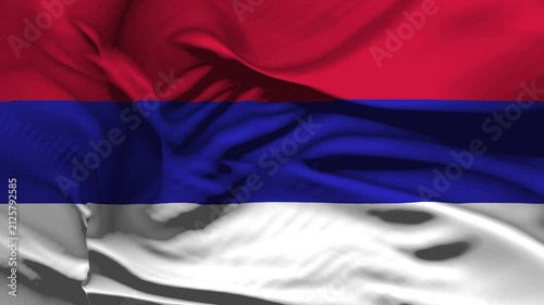 Closeup Srpska Flag Wave Loop waving in wind Realistic Srpska Flag background