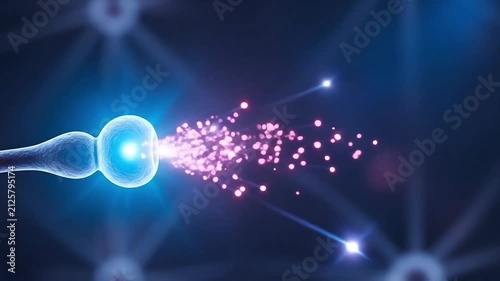 Neuron Synapse Signaling Information Transmission and Neurotransmitter Release Concept
