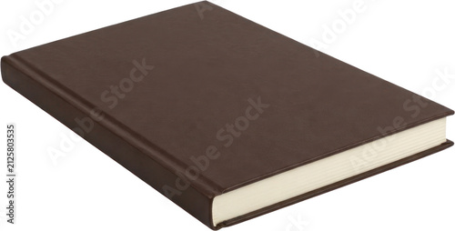 Obraz na plátně Brown hardcover book closed on dark background