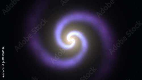 Spiral galaxy slowly rotating seamless loop, deep space stars and cosmic dust background