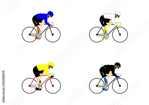 Картината върху платно Bicycl erace、競輪選手のセット