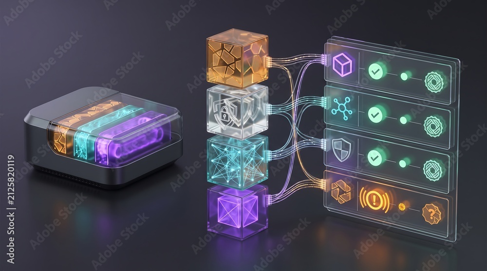 Fototapeta premium Holographic Diagram Showing Cyber Incident Notification And Vulnerability Disclosure Flow