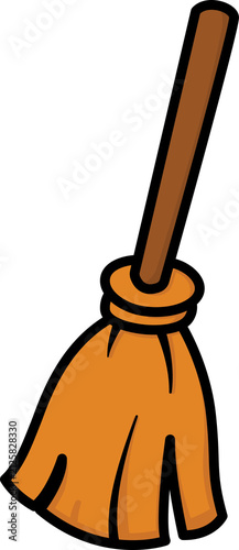 Cute-style Halloween illustration - Broom
