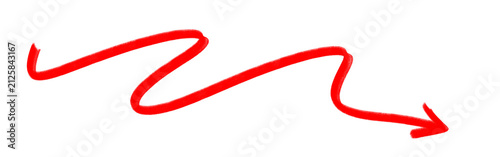 Red squiggly wavy arrow pointing to the right