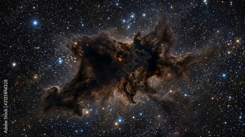 Vast and intricate cosmic nebula surrounded by bright stars in deep space illustrating celestial phenomena and universe's mystery
