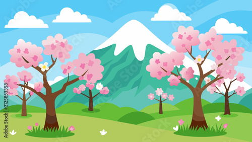 spring landscape with trees