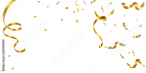 Konstfotografi Falling gold confetti background