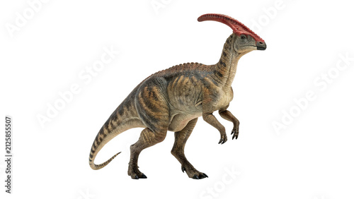 фотографія Parasaurolophus dinosaur prehistorian creature standing with realistic details o