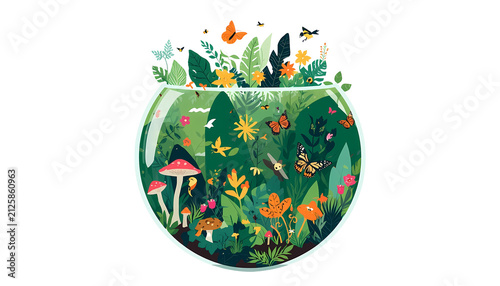 International Day for Biological Diversity vector illustration with planet earth globe and wildlife