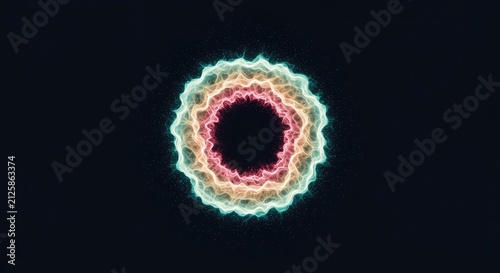 Abstract illustration of a neutral zone or void field absorbing surrounding energy and color, creating a complete energetic blank slate, spectrum, hidden, buffer