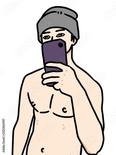 cute cartoon man on white background