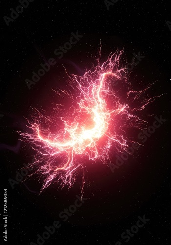 Abstract visualization of dynamic swirling plasma and light particles forming a powerful energetic field in deep space, power, dynamic, theoretical