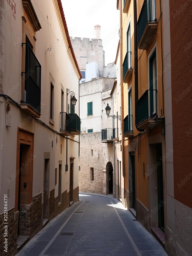 Fototapeta premium Cádiz old town with narrow streets and ancient walls, architecture, Moorish
