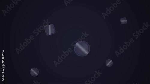 Abstract Geometric Shapes Floating Dark Background