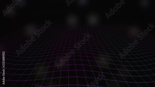 Abstract Grid Tunnel with Bokeh Lights Motion Background