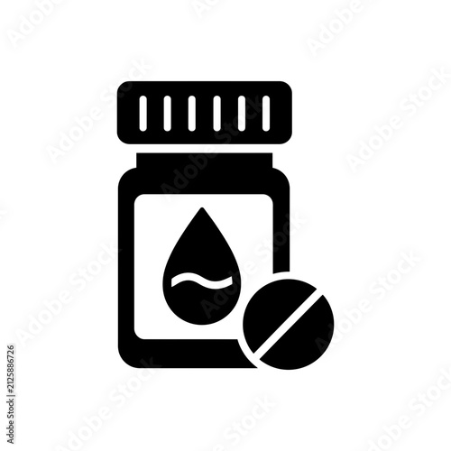 Obraz na plátne Blood thinner medication bottle icon