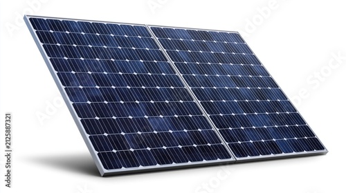 Solar panel on a clean white background represents a sustainable future and modern energy solutions.