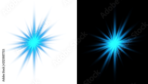 Blue Starburst Sparkle Light Flare Effect PNG