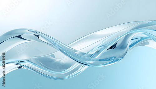Abstract Flowing Water: A mesmerizing abstract visual of flowing water, with smooth, translucent blue waves creating a sense of motion and purity.