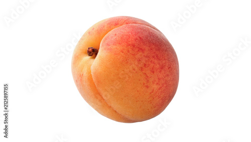 Obraz na plátně Single ripe organic peach apricot fruit with soft textured orange skin healthy s