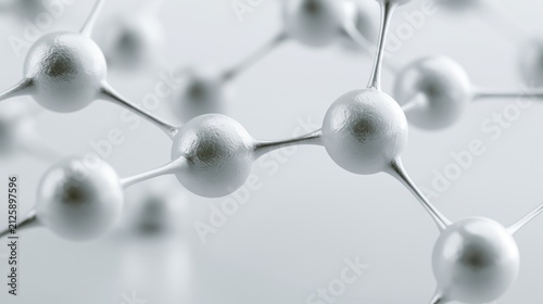 Abstract 3D molecular structure with interconnected spherical nodes