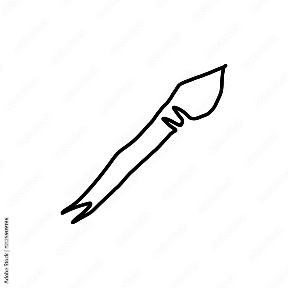 Obraz premium Paint Brush Artist Hand Drawn Line Art Vector Icon Illustration