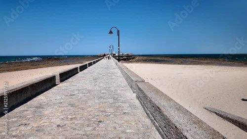 POV walk on Paseo Fernando Quinones, La Caleta beach, Cadiz, Spain
