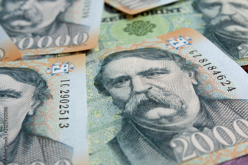 Canvas Print Hungarian forint banknotes money currency