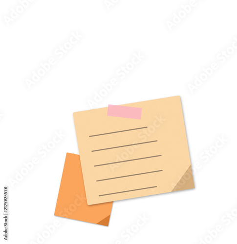 Canvas Print Sticky note with tape on transparent background