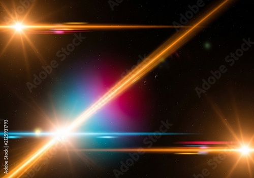 Cosmic Bloom: A 3D design with high detail, featuring vibrant lens flares and dramatic lighting that evokes a sense of wonder and explosive beauty.