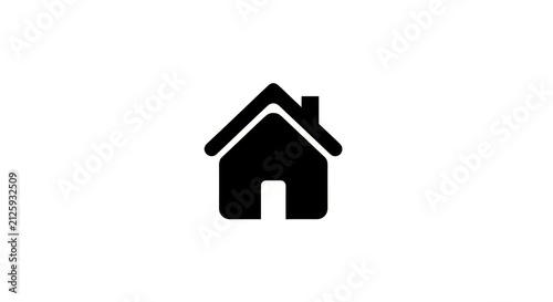 Simple black house icon on white.