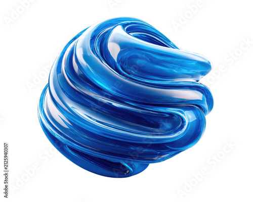 Abstract Blue Slime Swirl: A captivating 3D render showcases a vibrant, glossy blue slime in a dynamic, swirling motion, creating an abstract and playful visual.