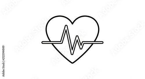 Medical Heartbeat Line Icon Symbol.