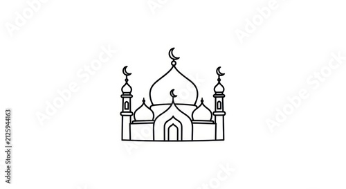 Mosque Islamic Architecture Symbol Icon.
