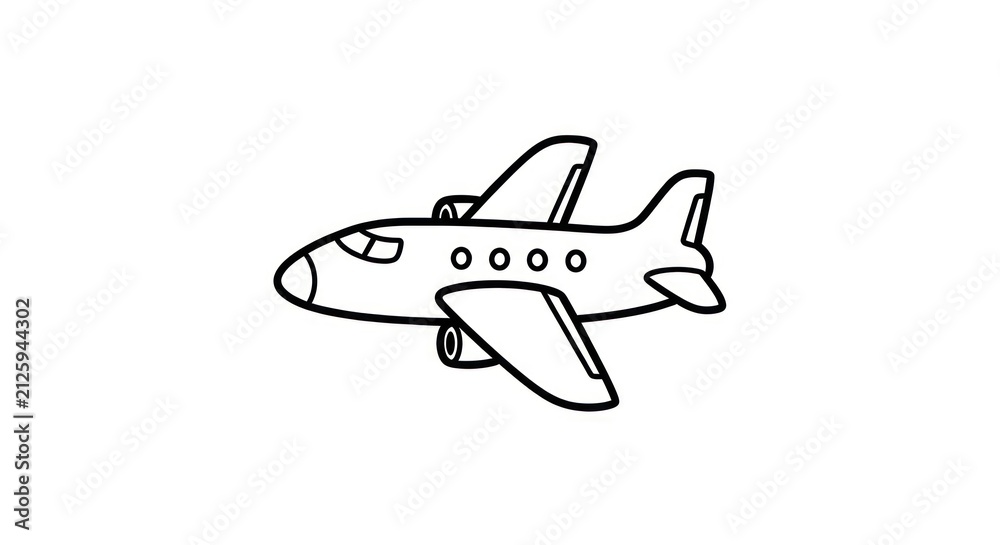 Naklejka premium Airplane flying in clear sky.