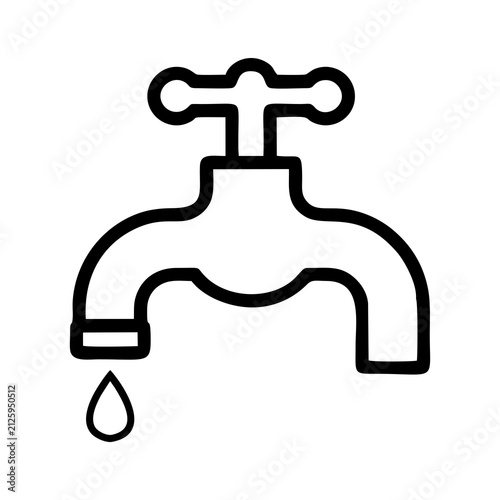 Black and white water tap icon