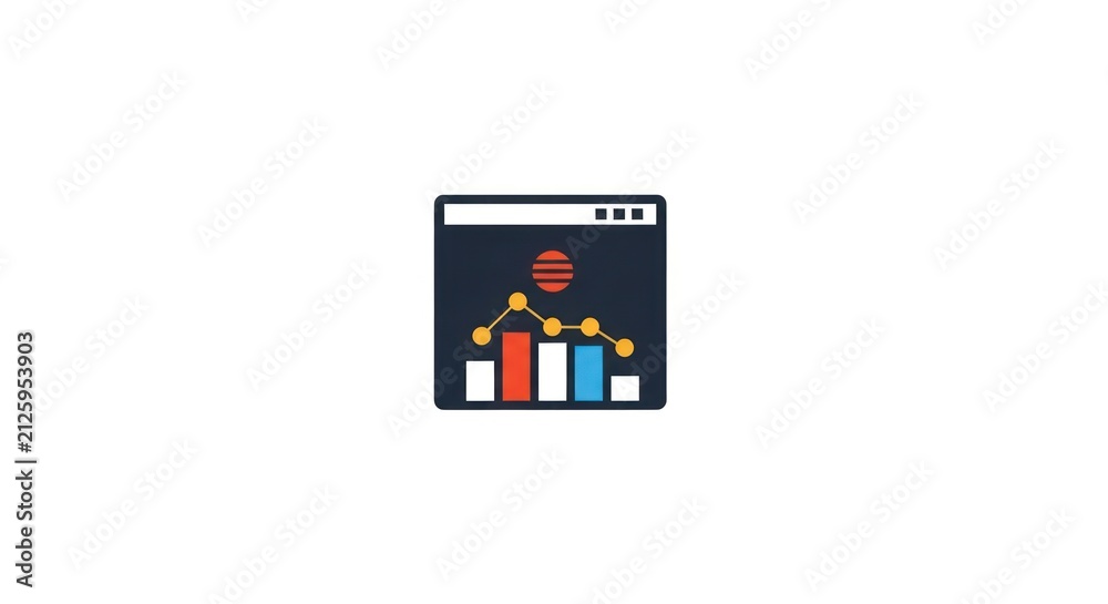 Fototapeta premium Colorful web browser window graphic.